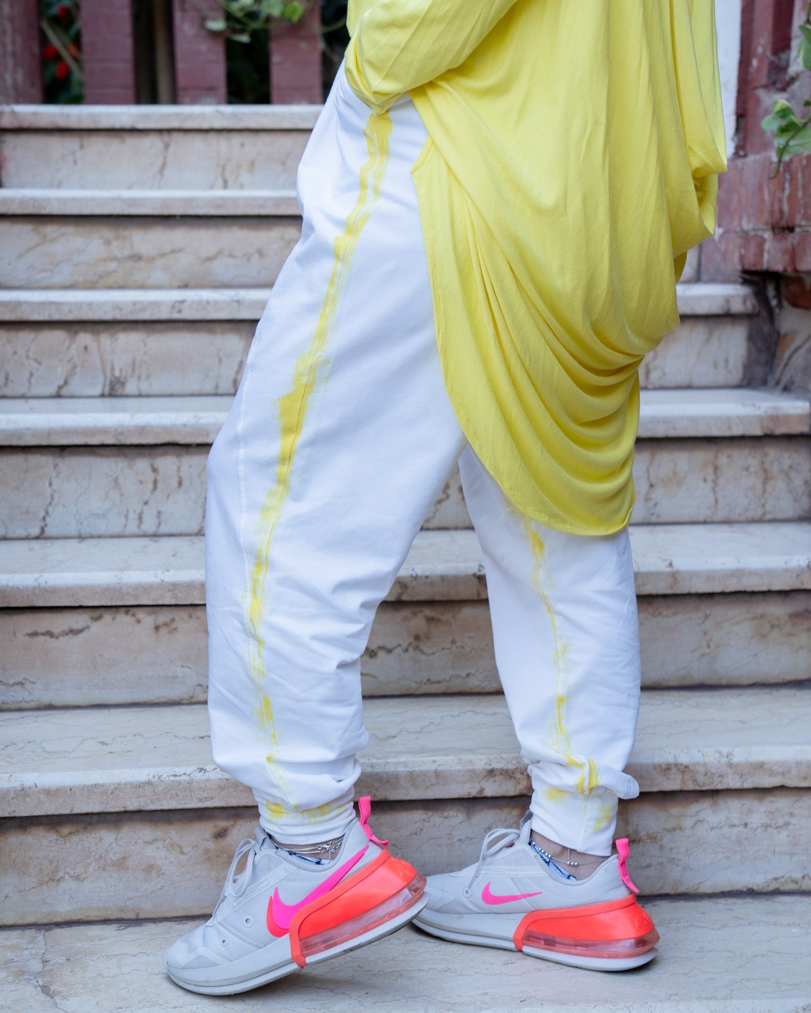 Yellow and white pants new arrivals